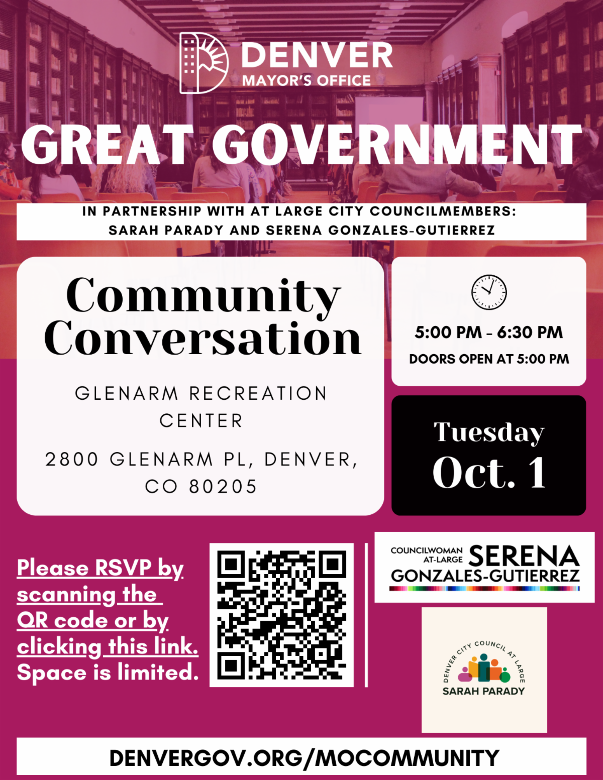 Flier for Community Conversation on Great Government