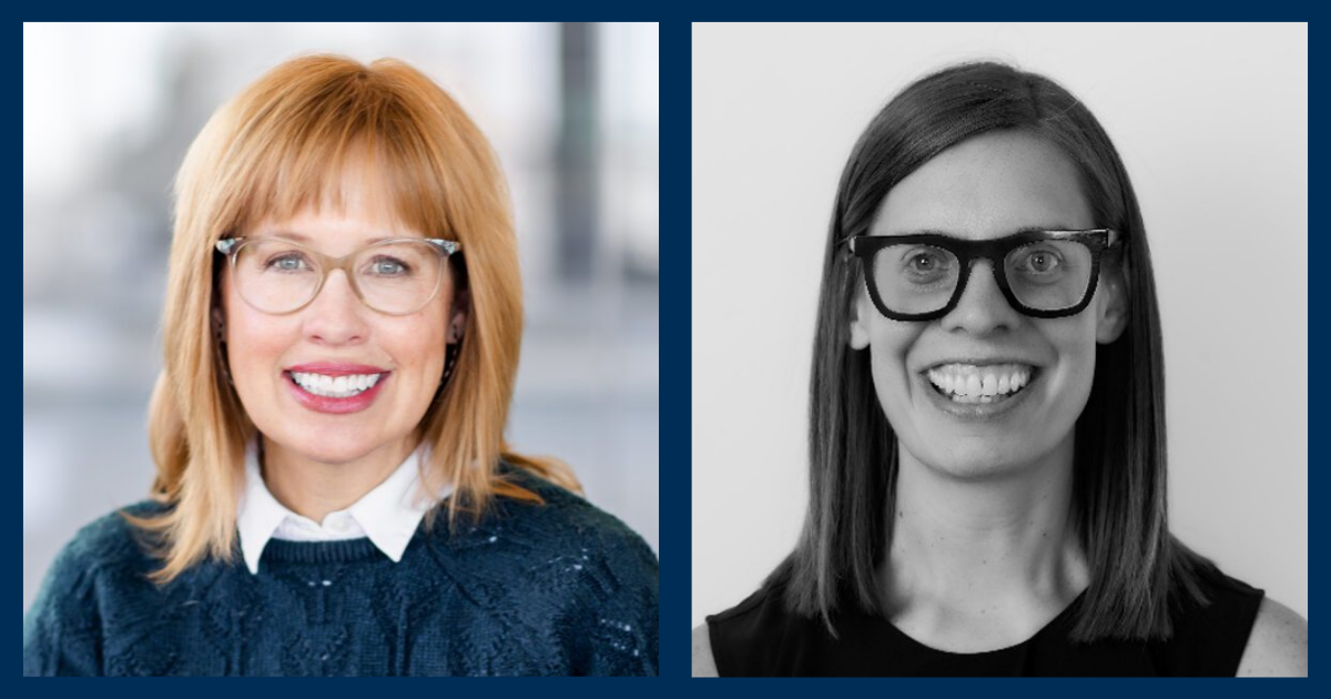 Headshots of two people
