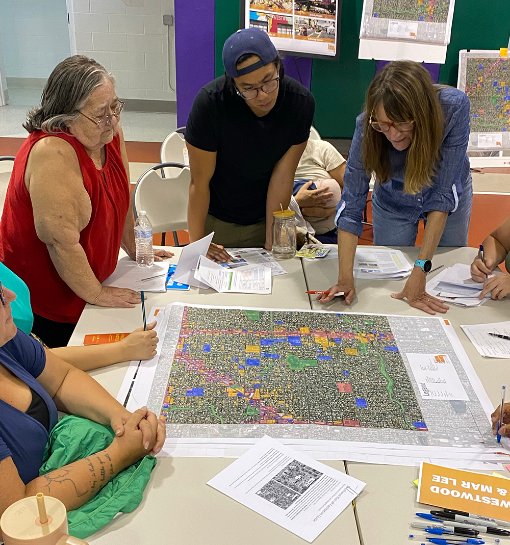 Small group discussion at Southwest Area Plan community kickoff