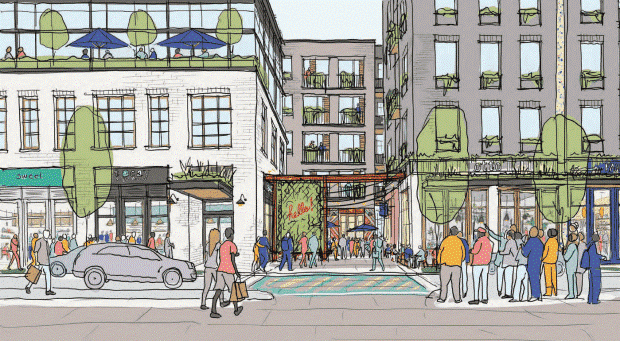 architectural rendering depicts Denverâs soon-to-be-built Volunteers of America Colorado Hotel