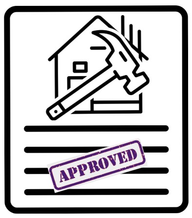 Permit with an approved stamp on it