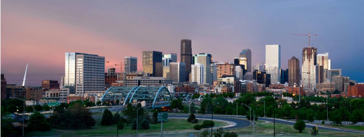 Denver skyline at dusk