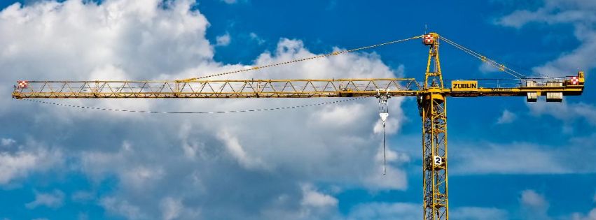 Blue sky with crane
