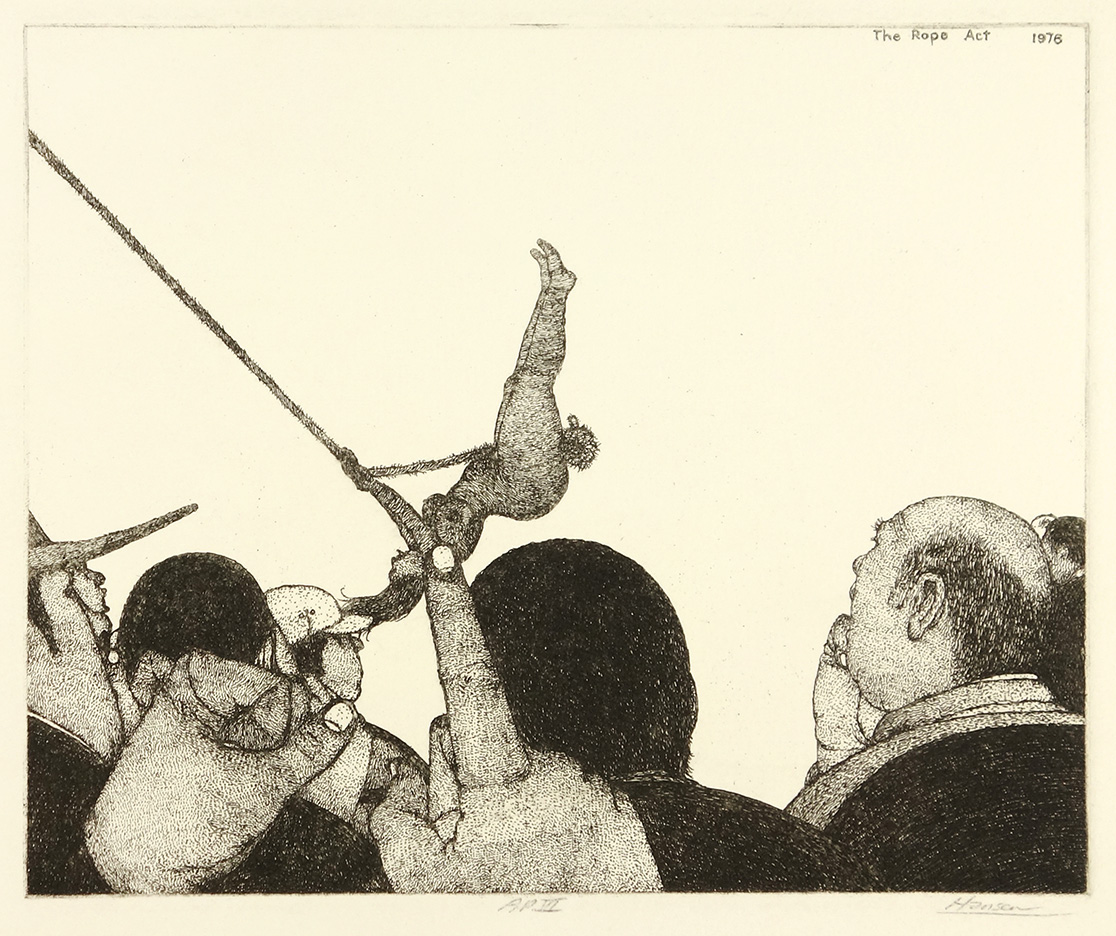 Art Hansen, The Rope Act 1976. Etching