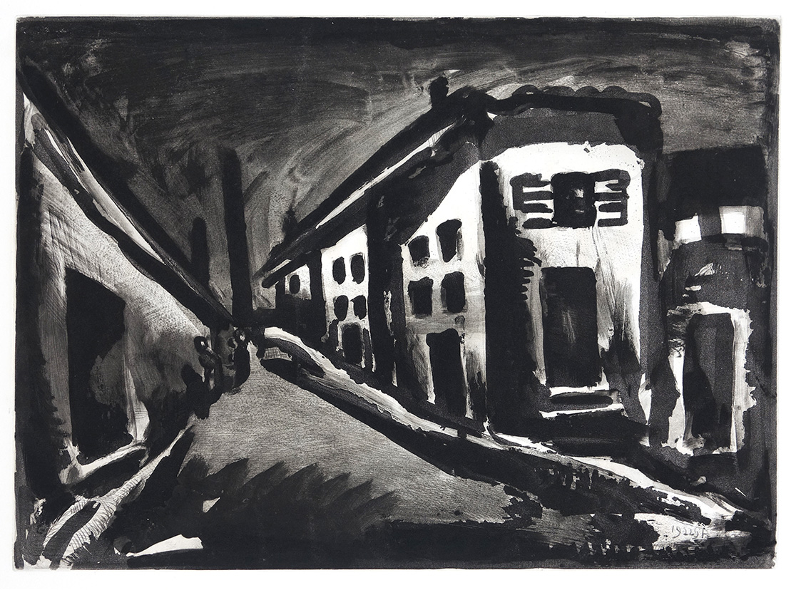 Georges Rouault, Rue des Solitaires (Street of the Lonely). Etching