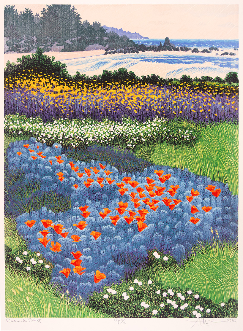 Gordon Mortensen, Carmel Point. Reduction woodcut