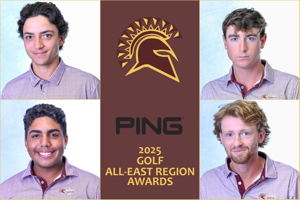 four golf student athletes smiling for photo