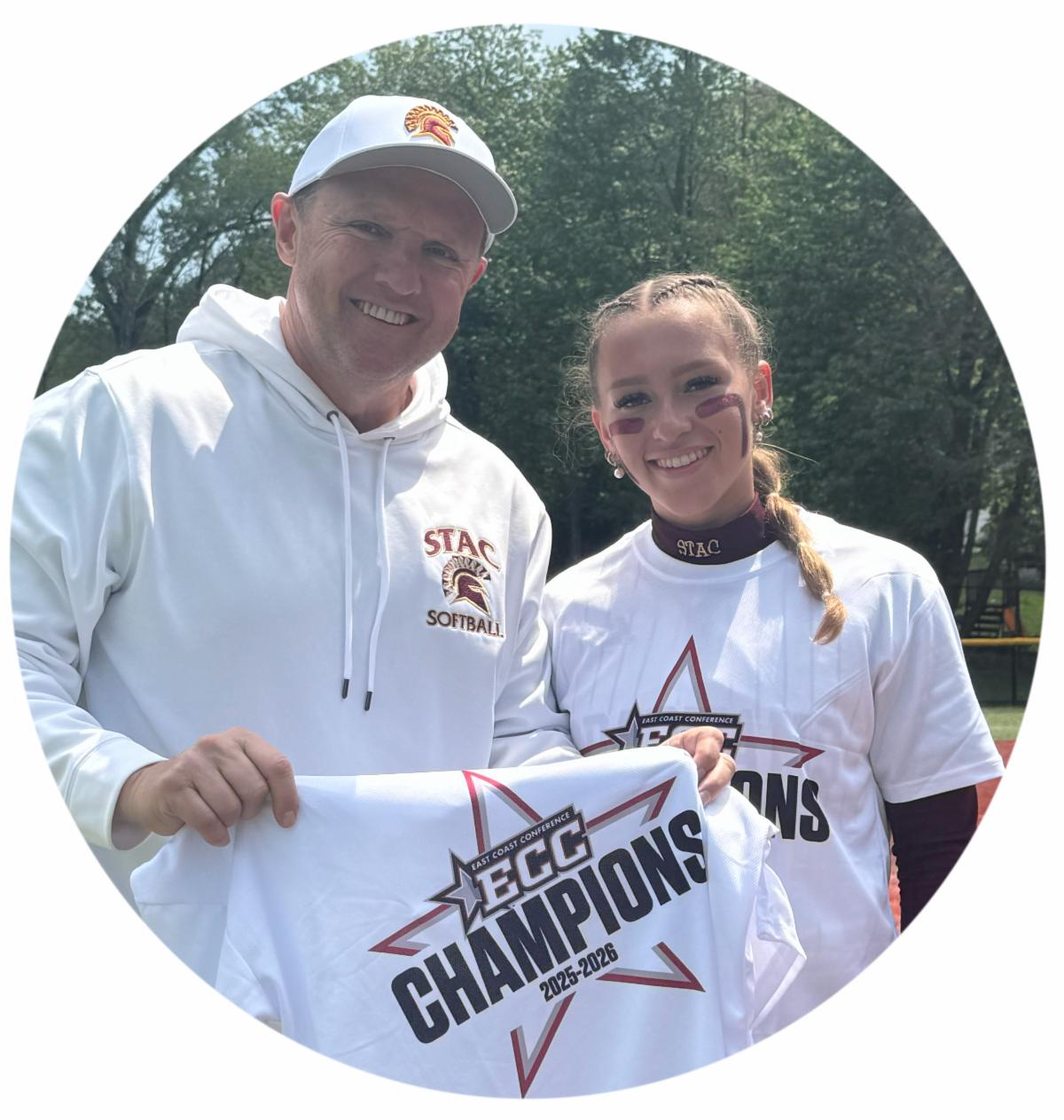 ECC Championship Softball student athlete and President Daly