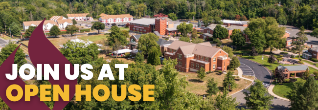 Join us at open house aerial view of campus 