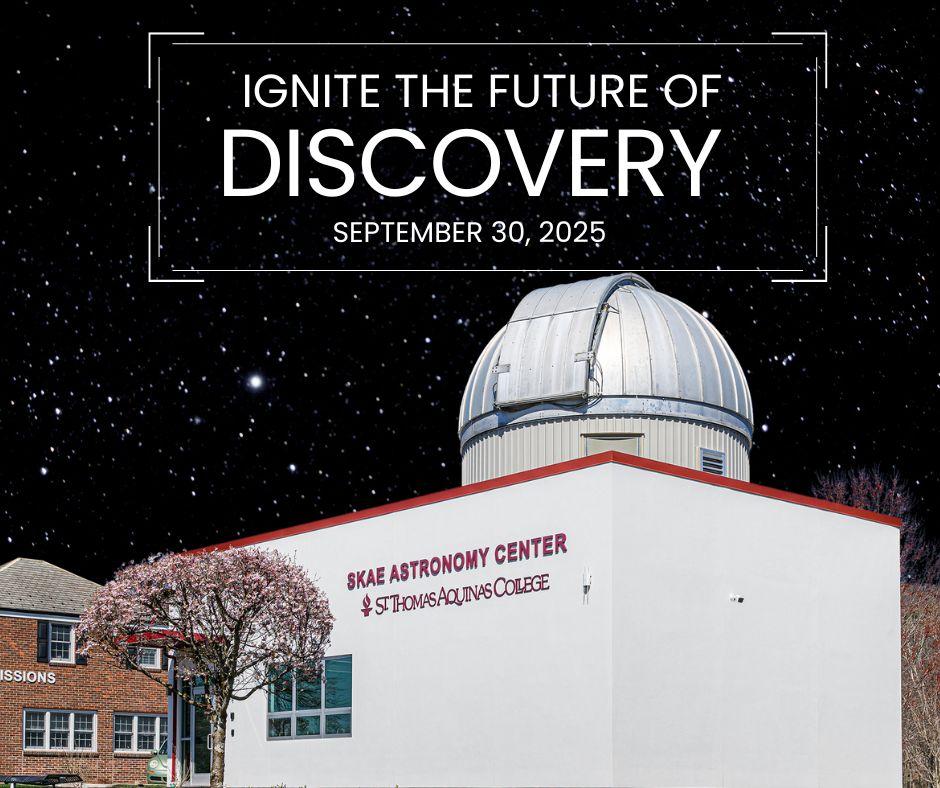 Ignite the future of discovery image of SKAE Astronomy Center with stars in background