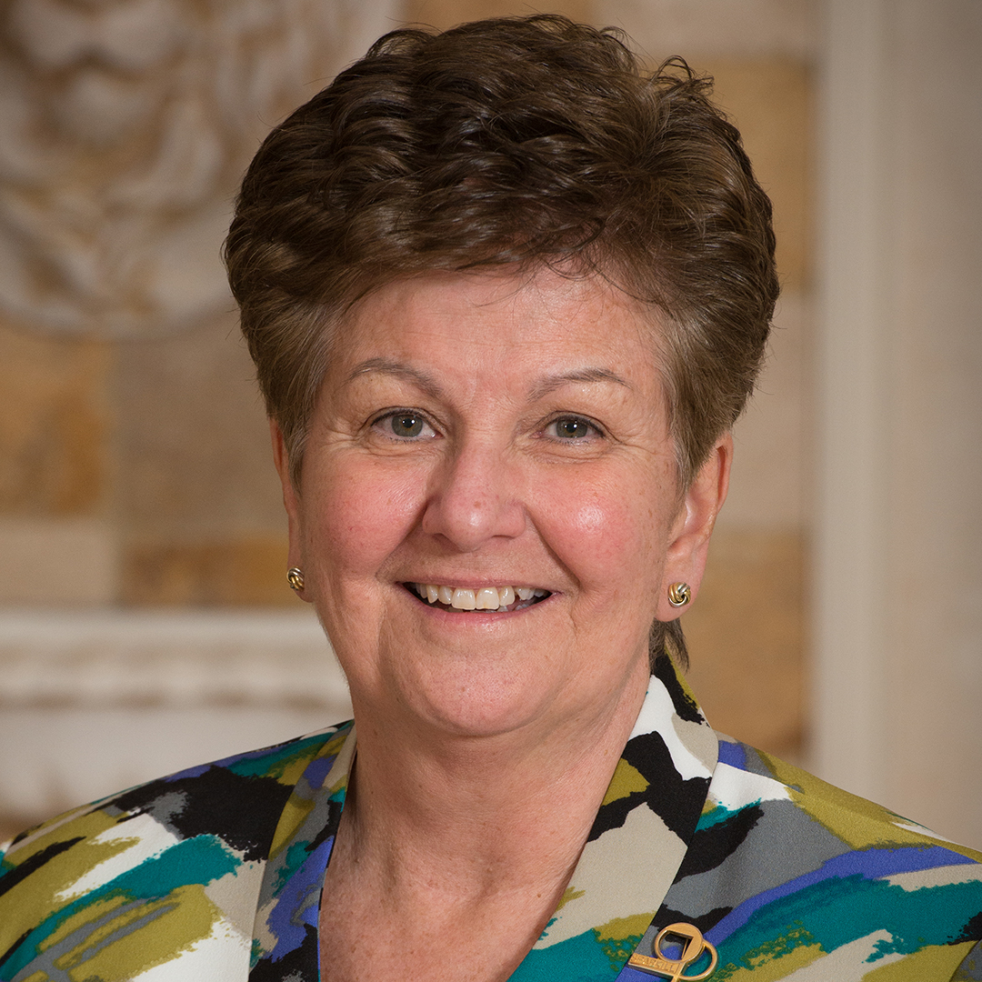 Sister Peggy smiling