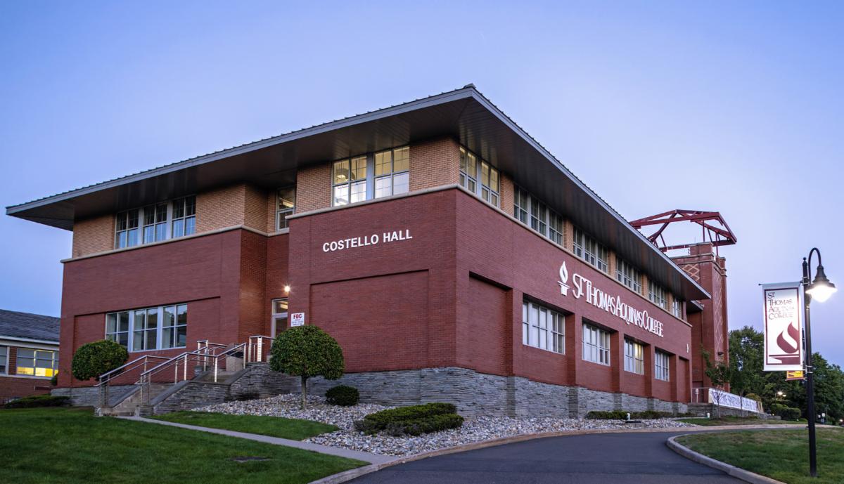 Costello Hall in evening