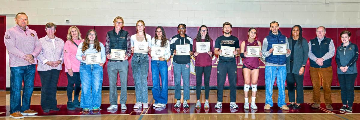 student athletes posing for group photo