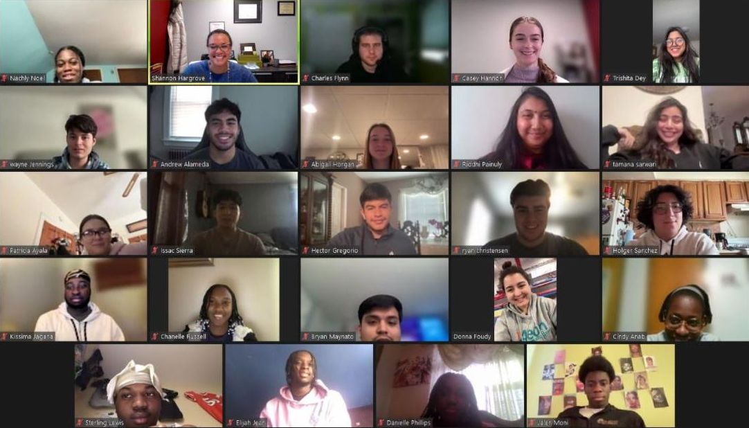 Virtual screenshot of skills immersion program students smiling