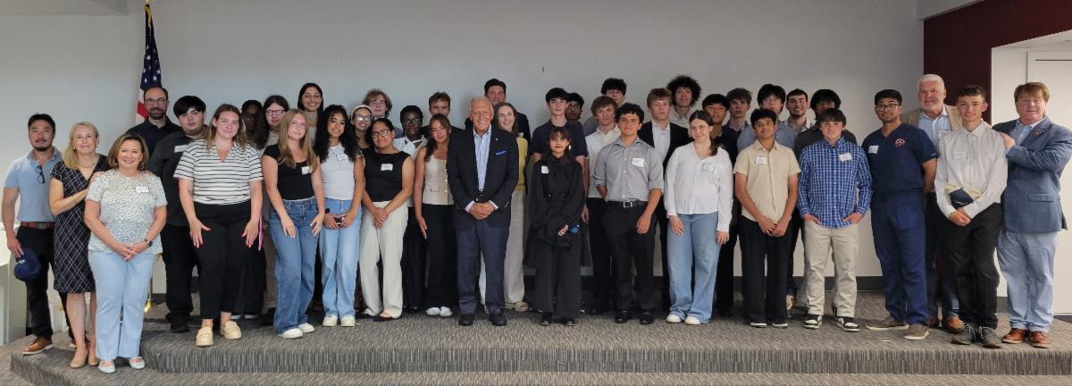 STEM Advisory Board with students smiling