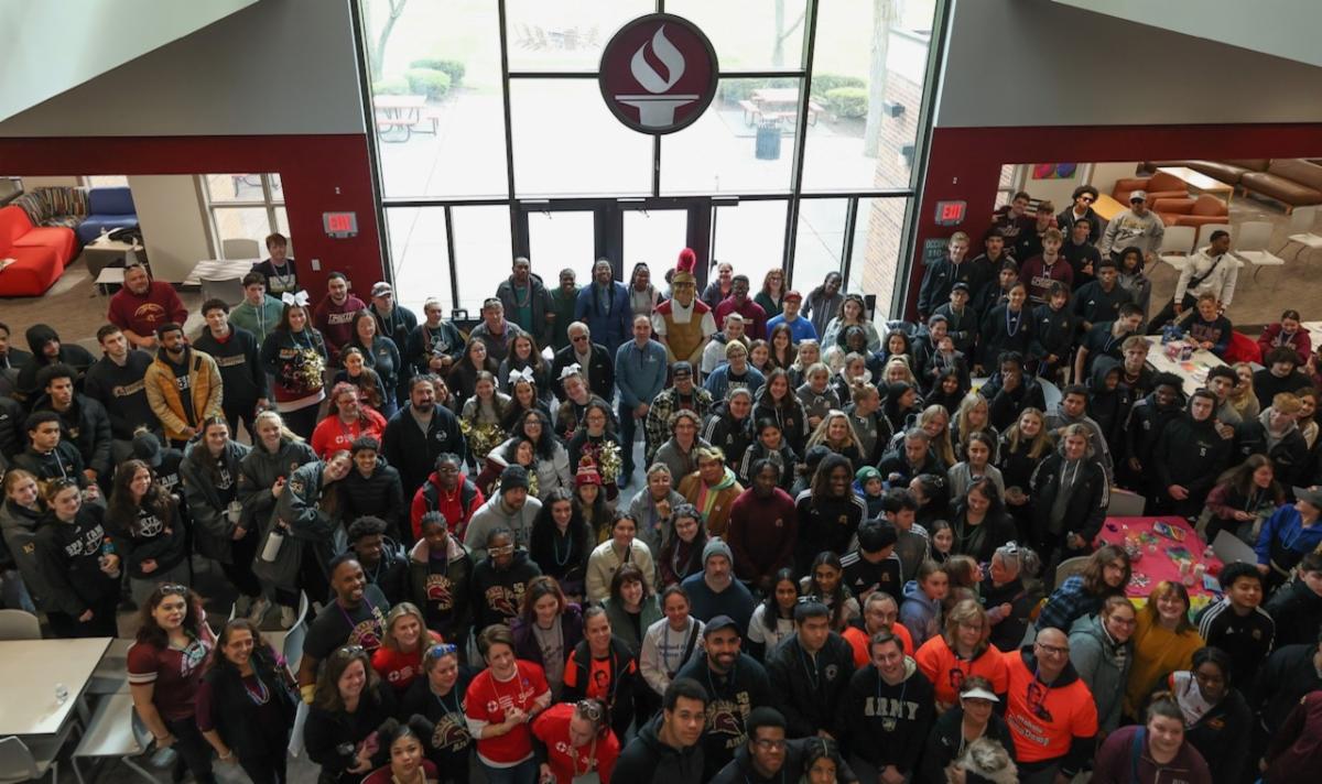 Crowd of people after AFSP walk in RSAC