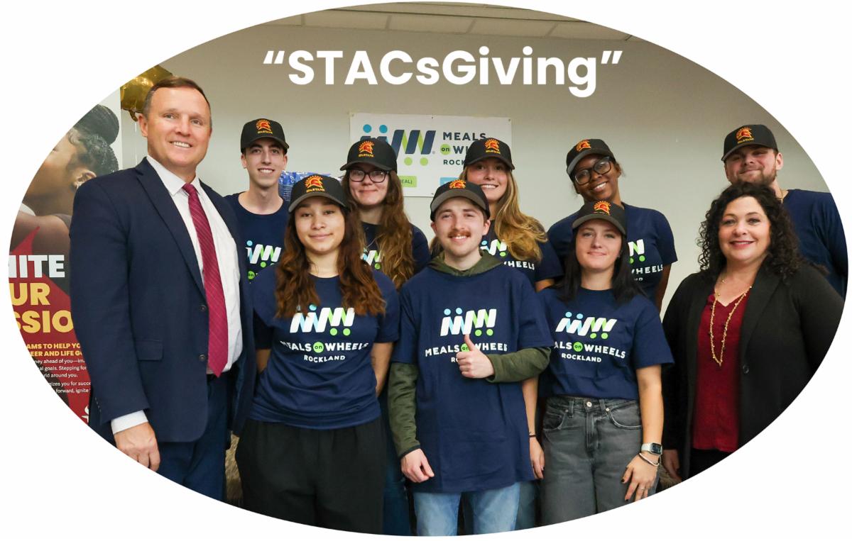 President Daly and students