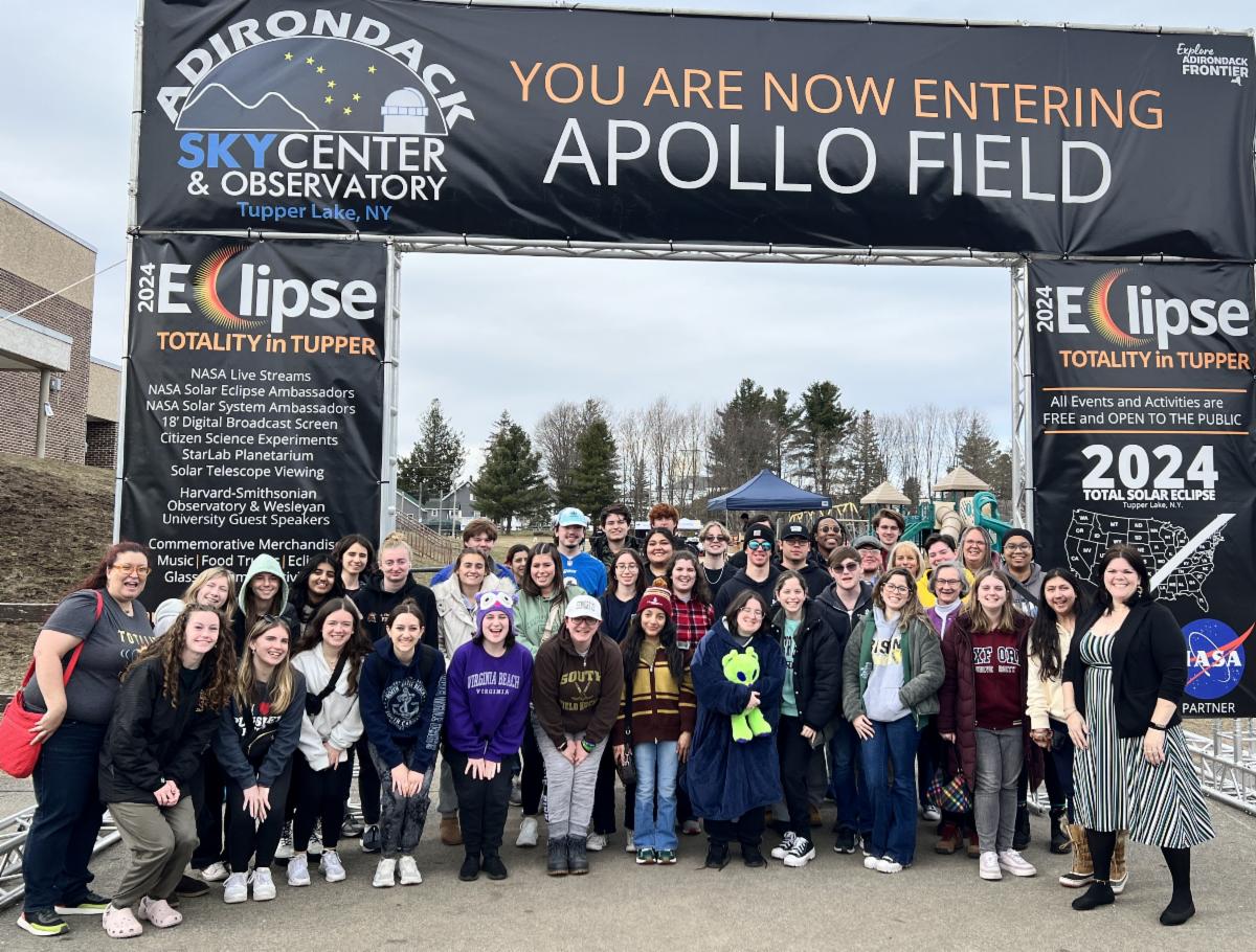 group photo at tupper lake for solar eclipse