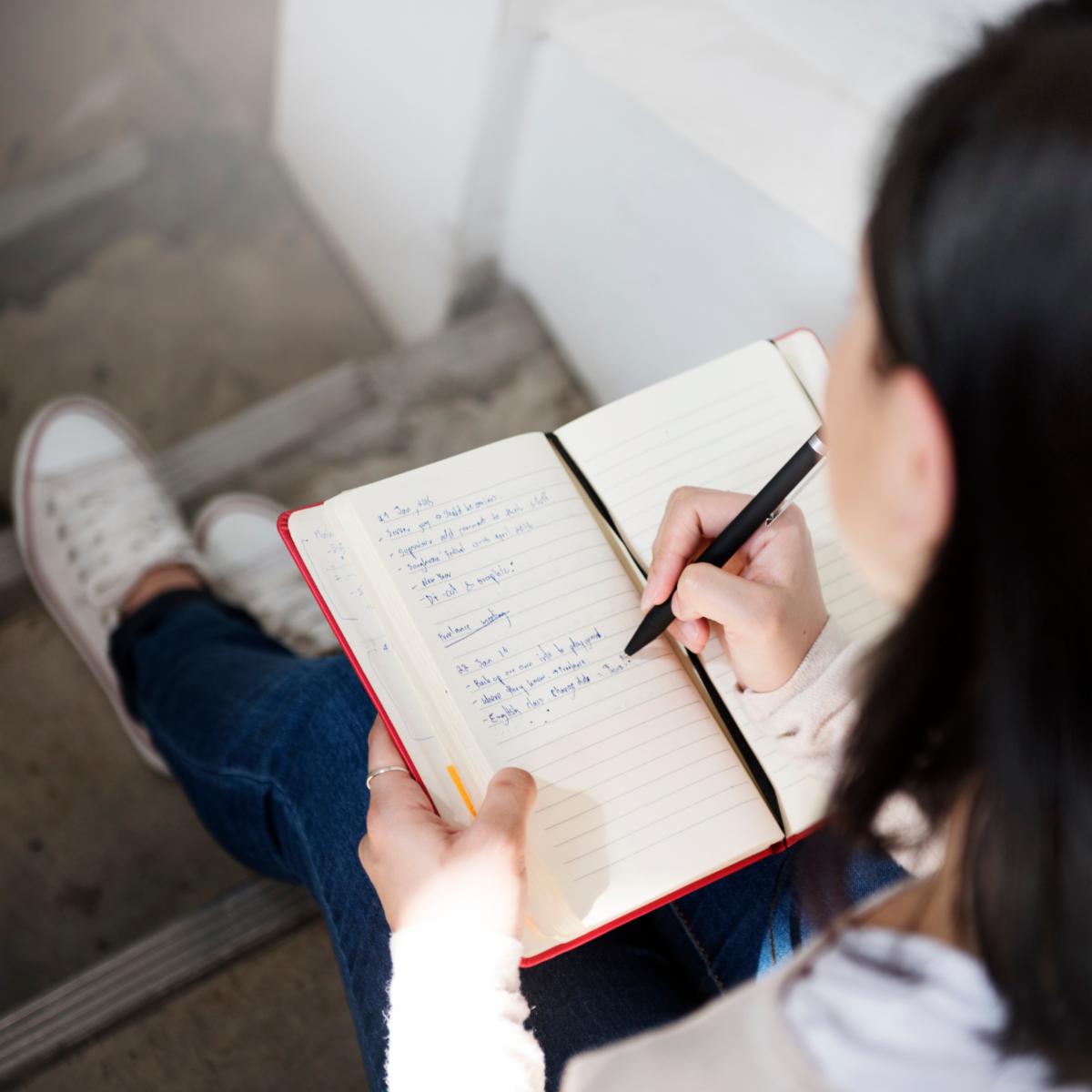 Casual Diary Journal Leisure Message Woman Concept