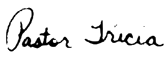 Graphic of Pastor Patricia Neale's signature.