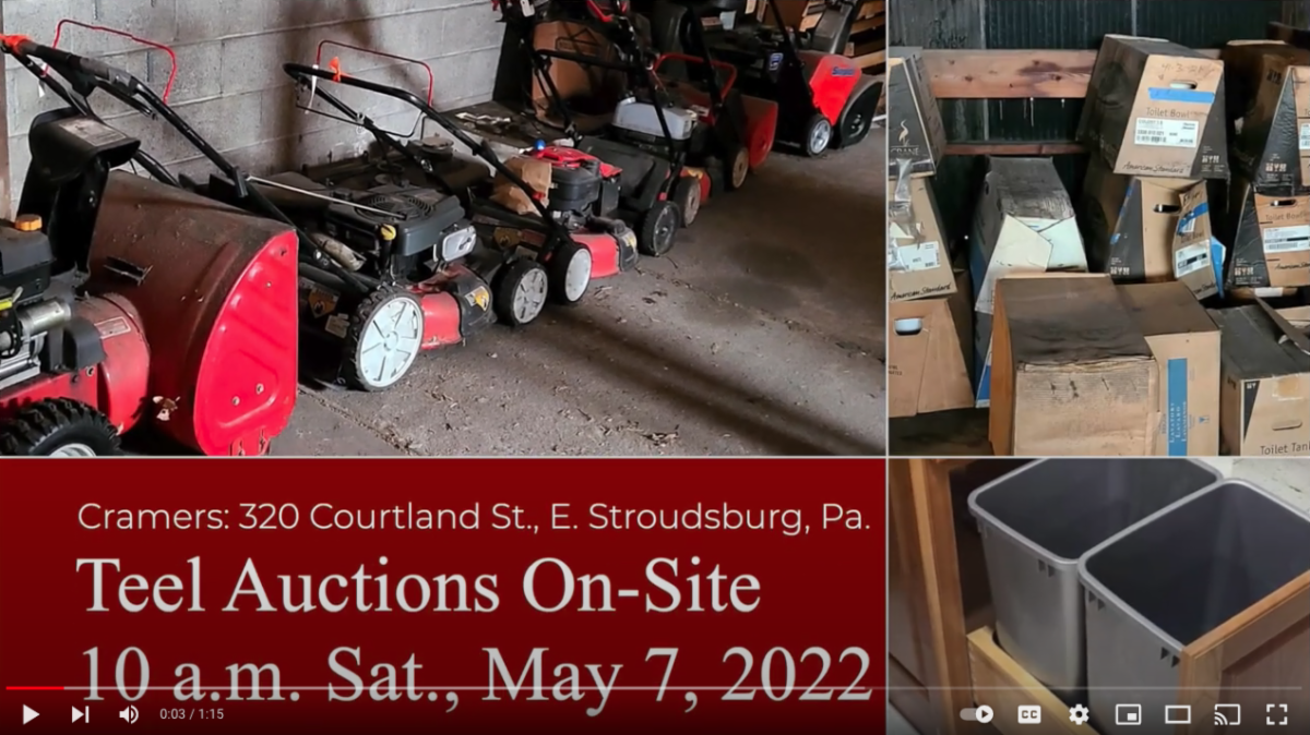 10 a.m. Sat., May 7, 2022 Cramer's Liquidation of Excess Inventory