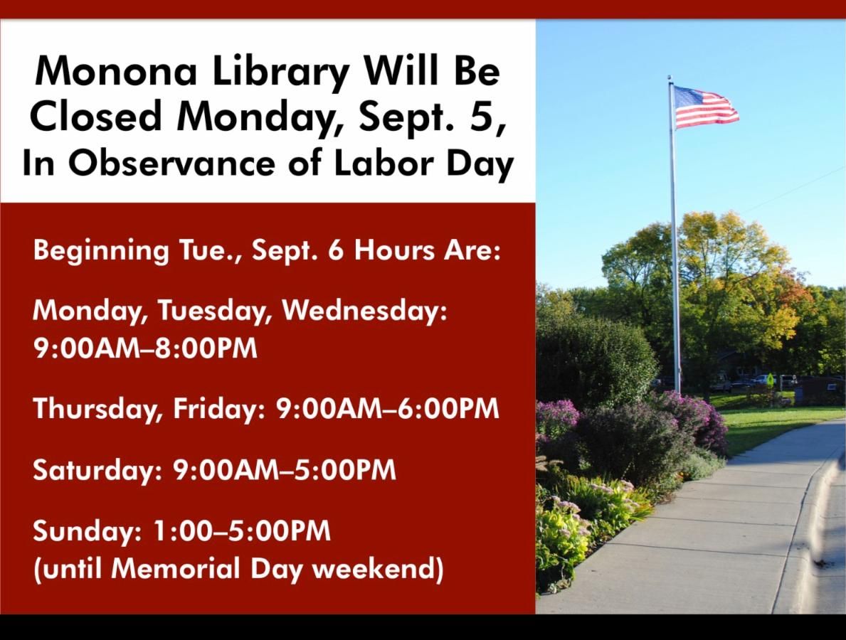 September Adventures with Monona Public Library