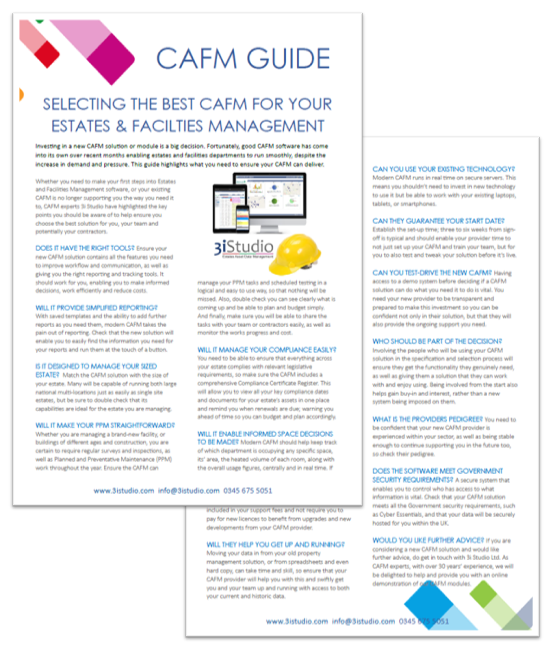 Selecting the Best CAFM for your Estates and Facilities Management - CAFM Guide Image