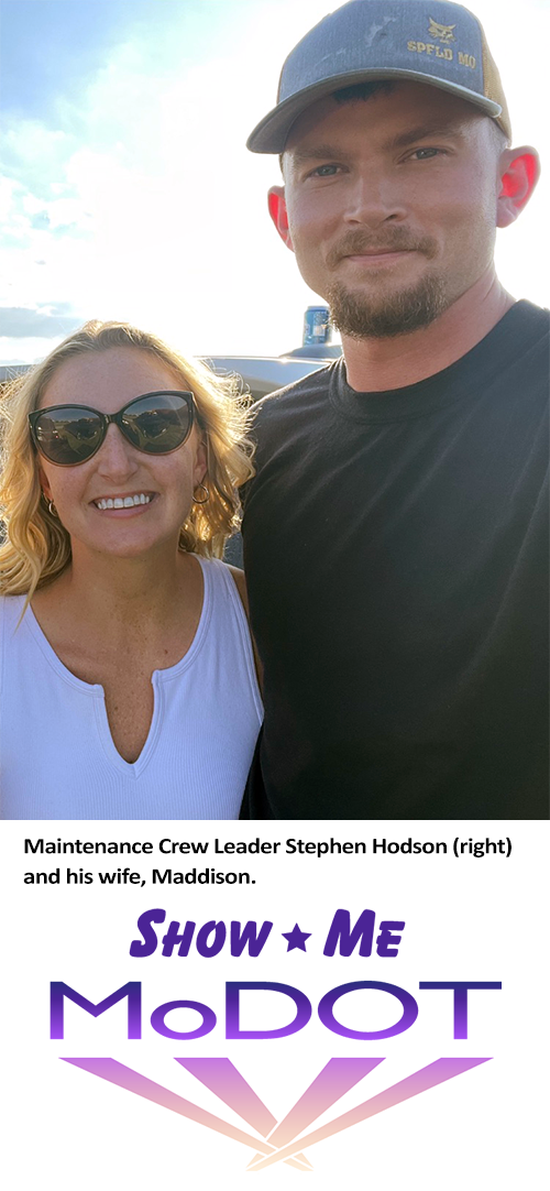 Stephen Hodson with his wife, Maddison.