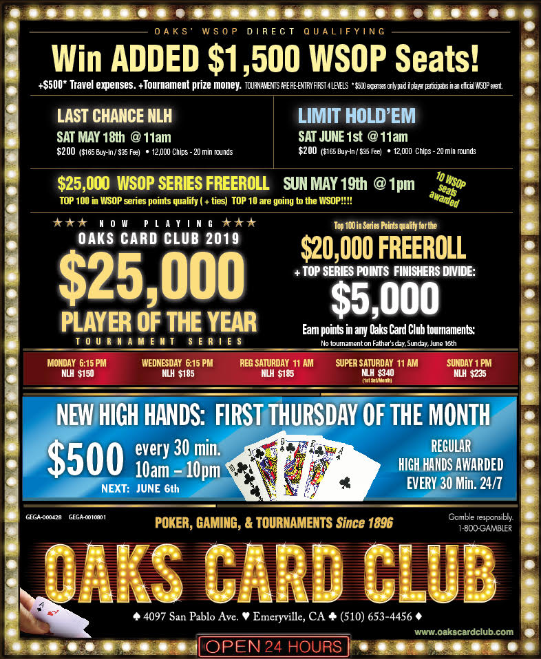 Oaks Card Club - 5-13-19