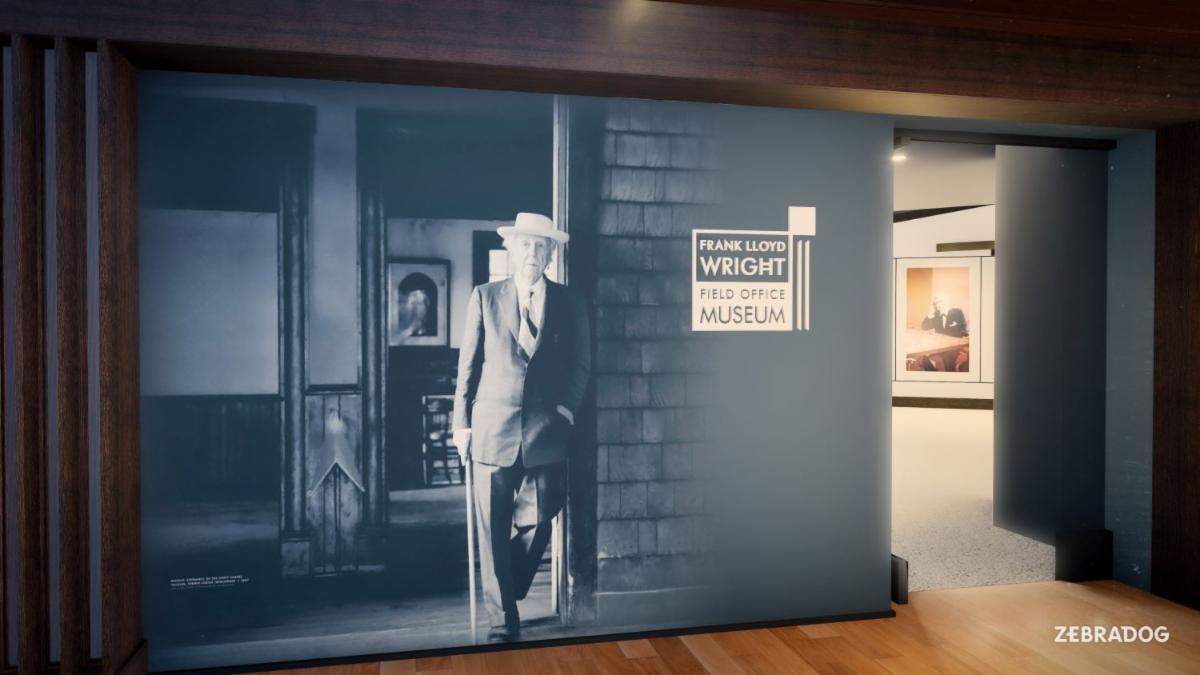 Rendering of Frank Lloyd Wright Field Office Museum courtesy of Zebradog