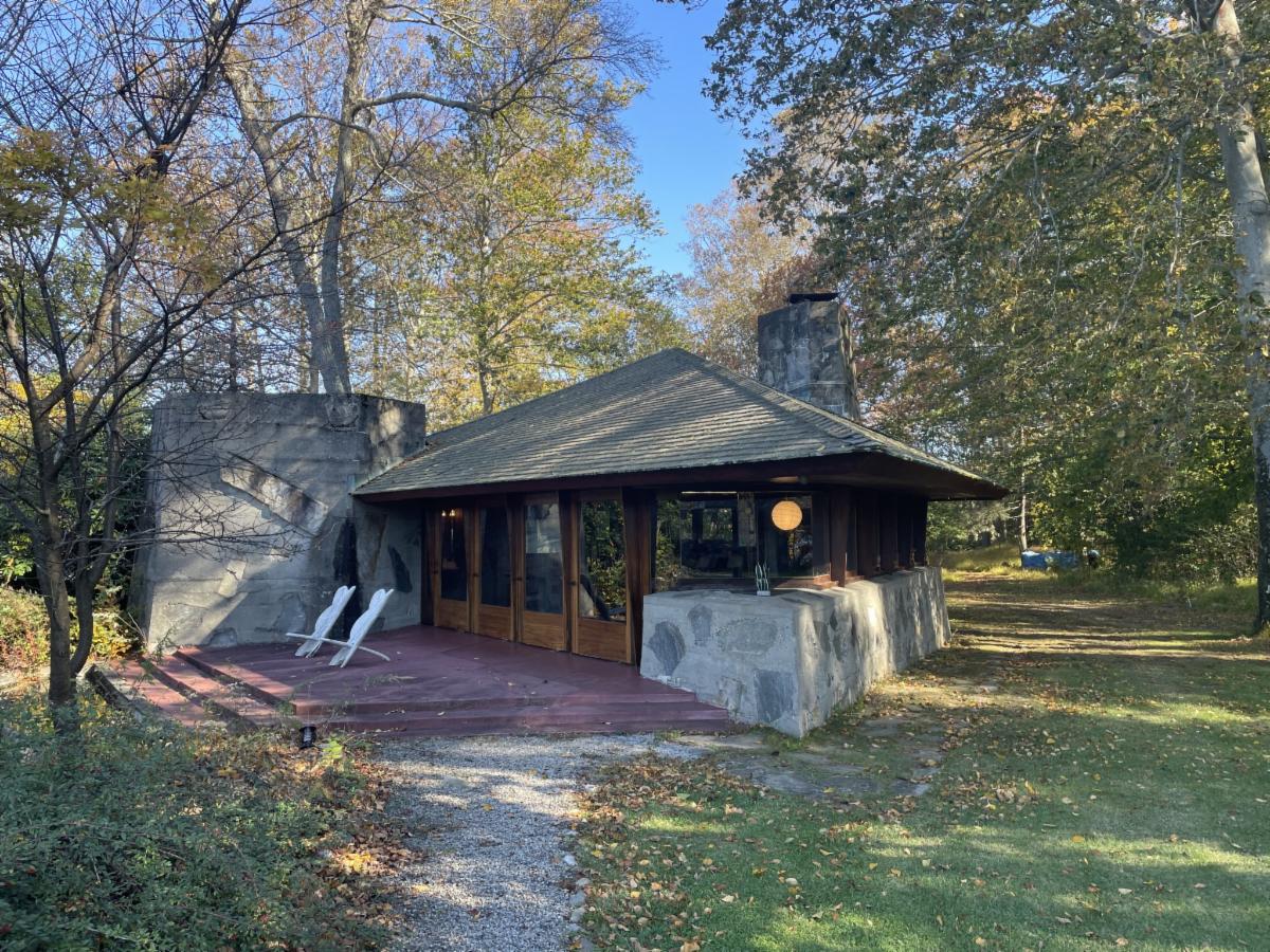 Rendering of the entrance to the Frank Lloyd Wright Field Office Museum at Hagen History Center courtesy of Zebradog