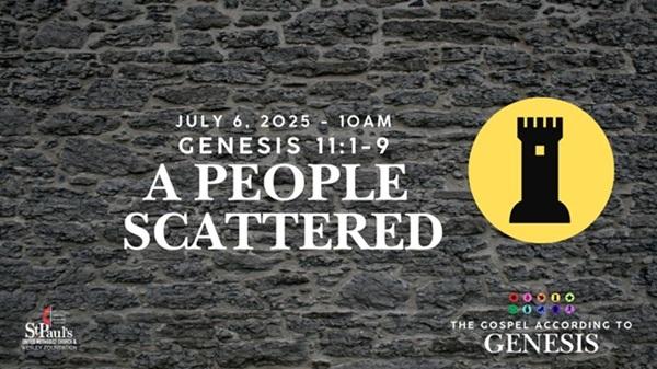text that reads a people scattered