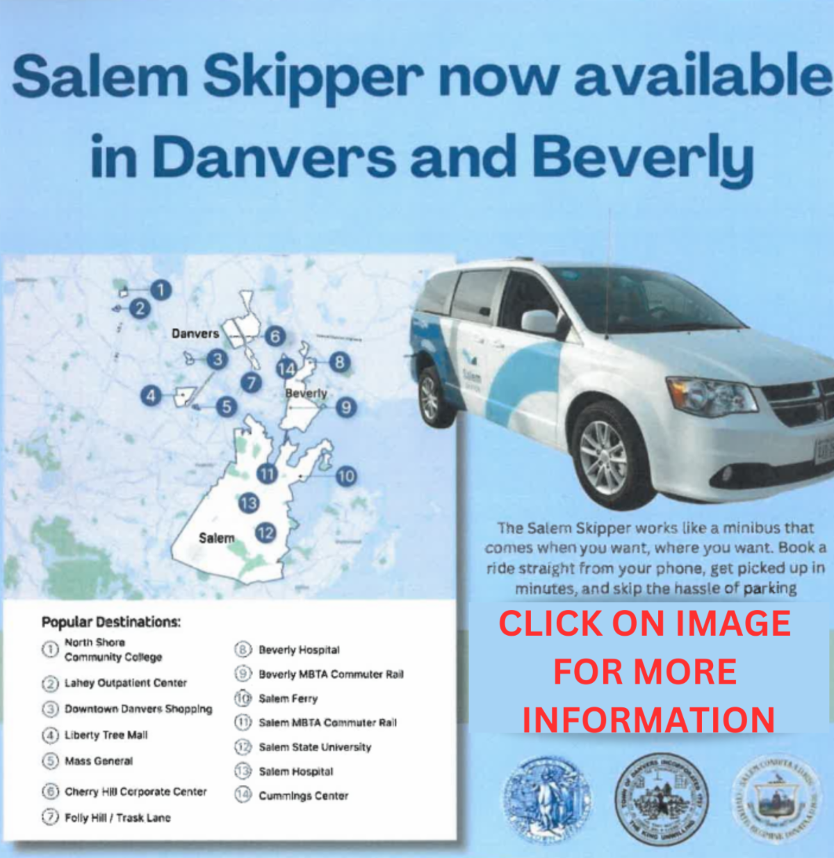 Flyer with information about new "Salem Skipper" rideshare services. Click on image for more information.
