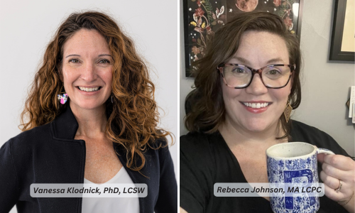 Vanessa Klodnick white middle aged woman and Rebecca Johnson white middle aged woman with glasses