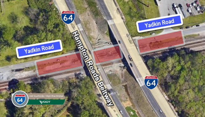 Yadkin Road paving at 64 overpass