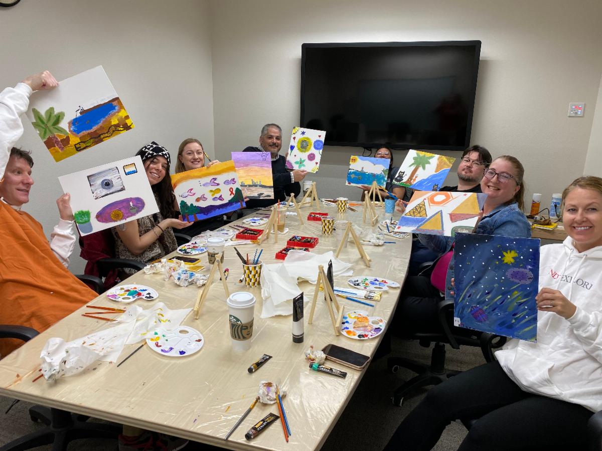 Advisors with paintings