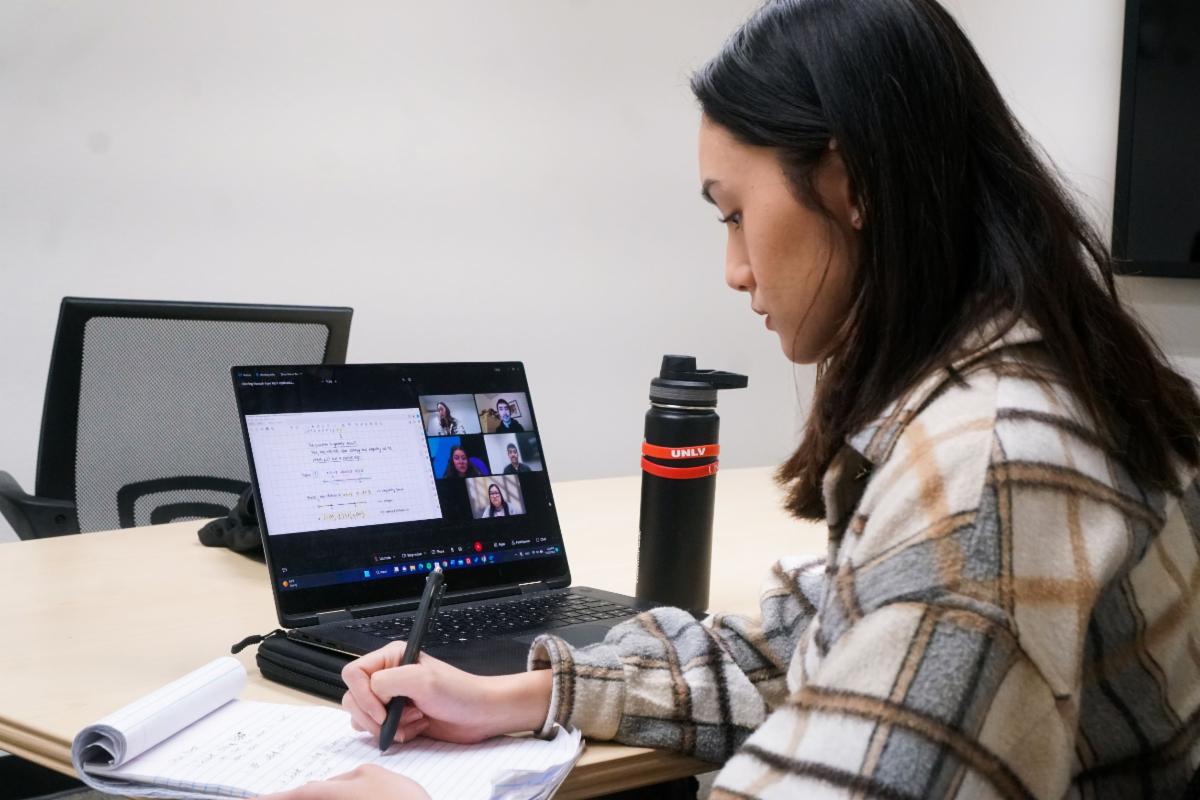 Girl working on math