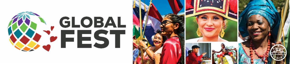 Global Fest (Decorative image of individuals in different cultural outfits)