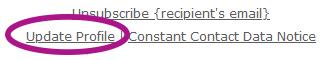 Update Profile link circled
