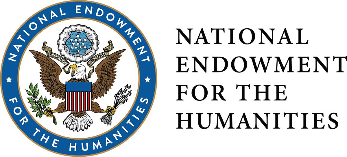 NATIONAL ENDOWMENT FOR THE HUMANITIES WRITTE TWICE WITH BALD EAGLE OLIVE BRANCH AND ARROWS  E PLURIBUS UNUM RED WHITE STRIPED AND BLUE SHIELD 