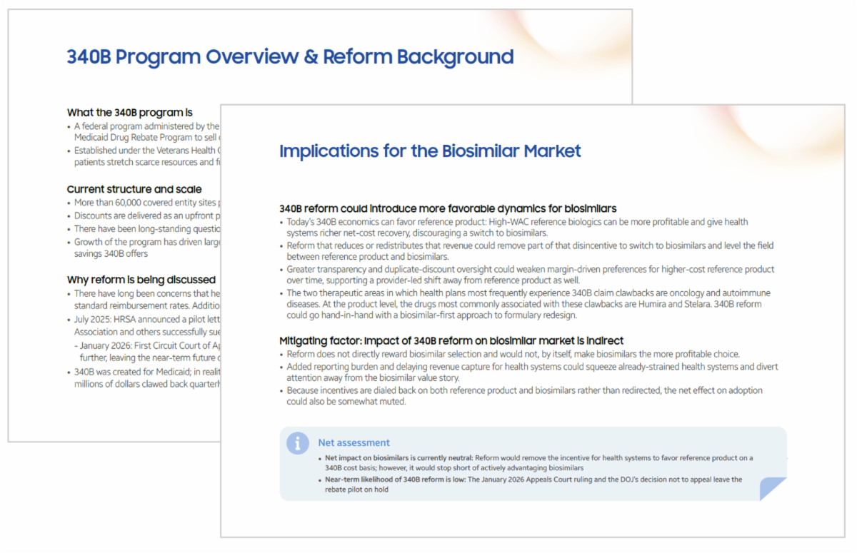 Report preview: 340B Program Overview & Reform Background, and Implications for the Biosimilar Market