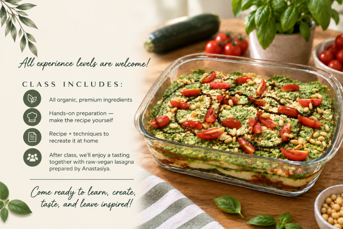 Fresh ingredients for raw vegan lasagna