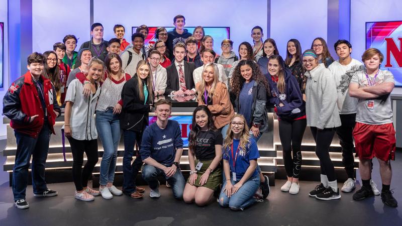 The current NHSTV staff and crew pose in their studio