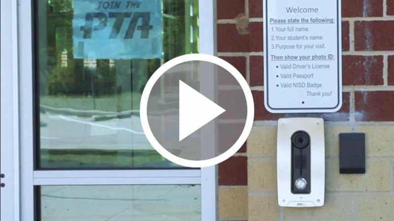 A video capture of the entry call station