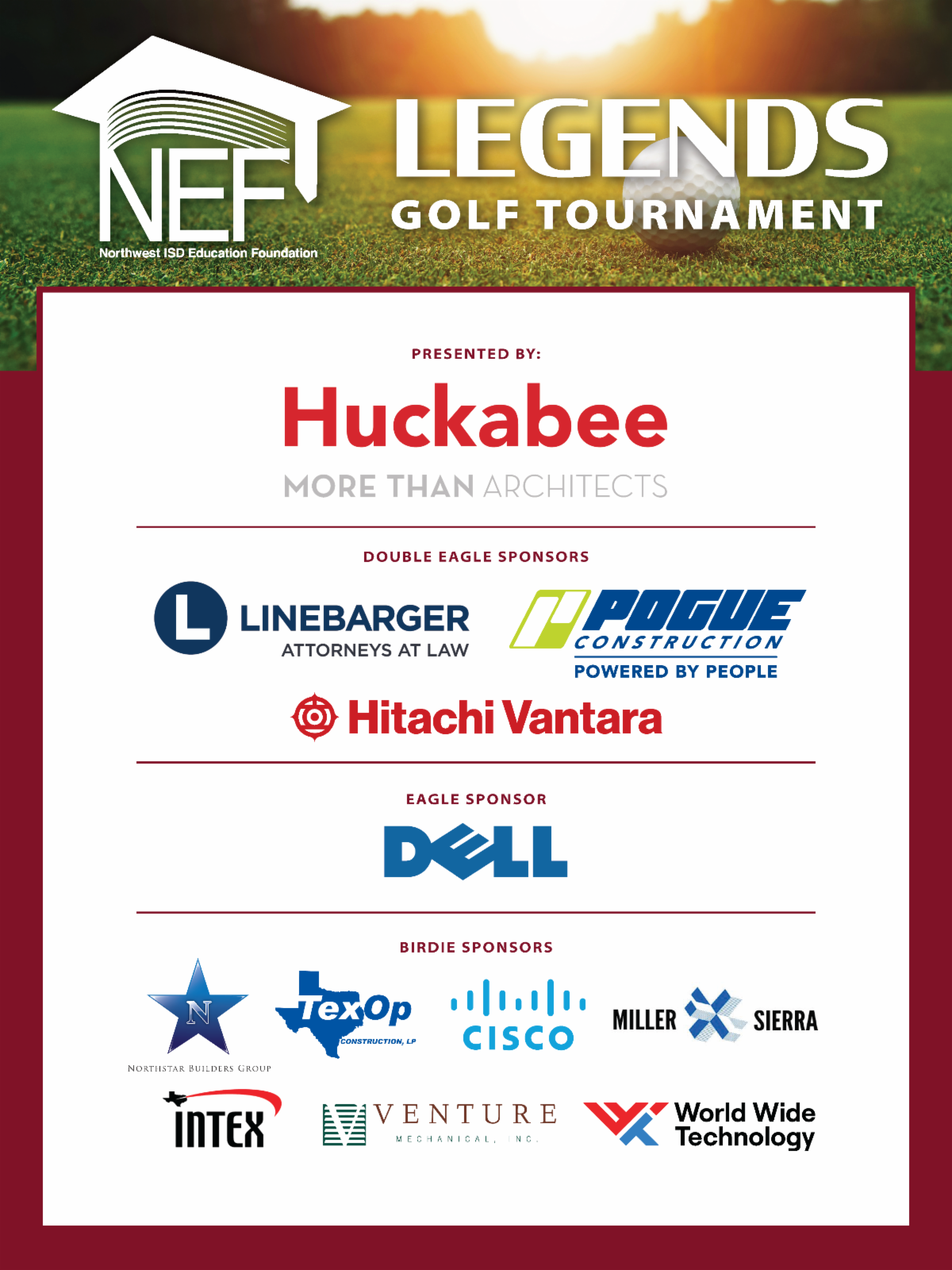 NEF Golf Sponsors