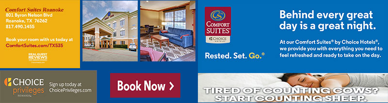 An advertisement for ComfortSuites