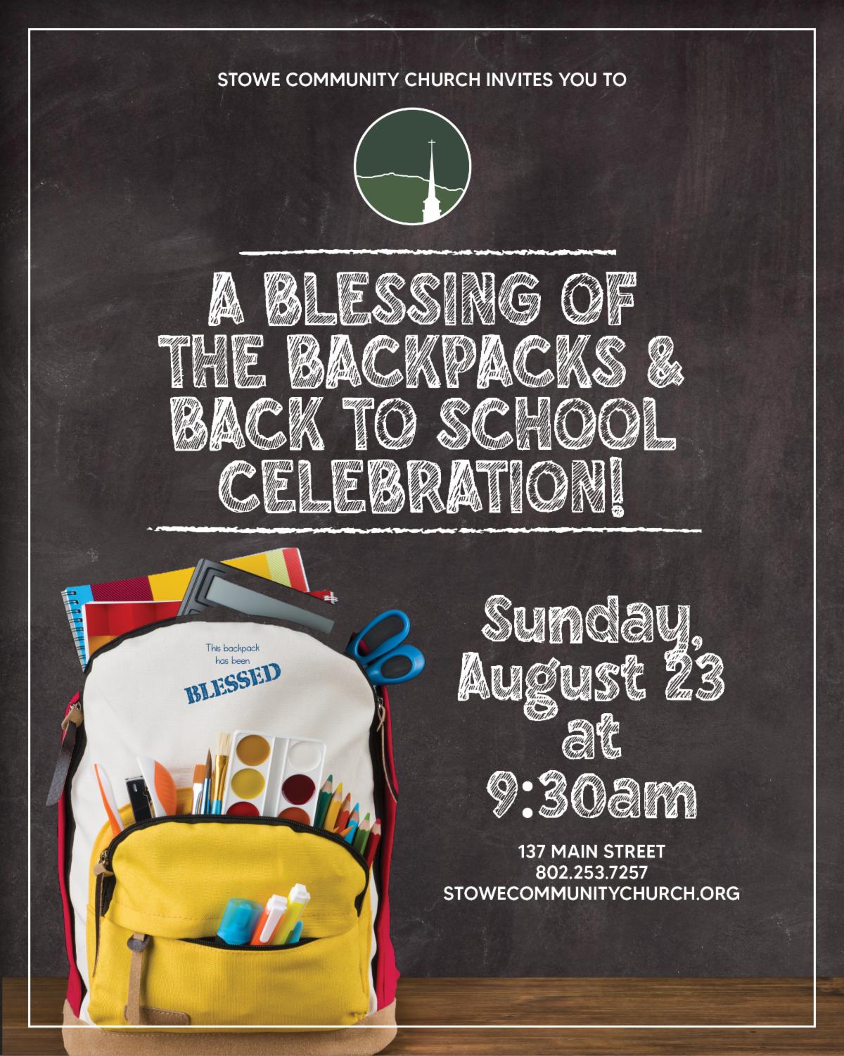 Blessing of Backpacks