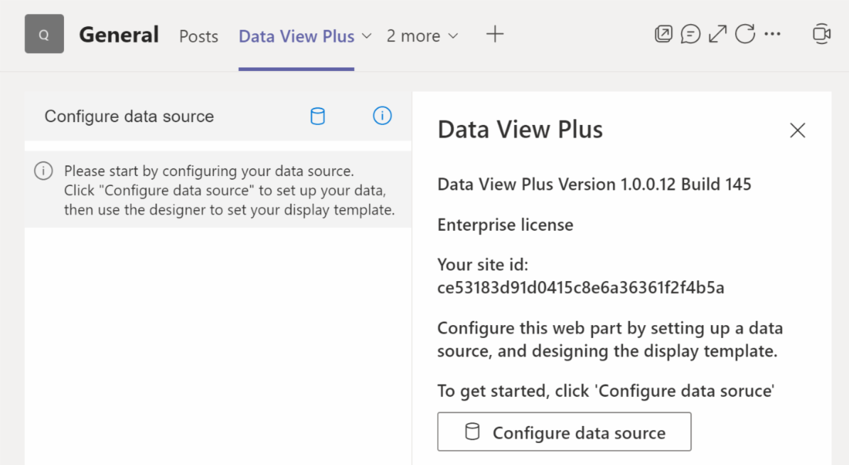 adding data view web parts to microsoft teams