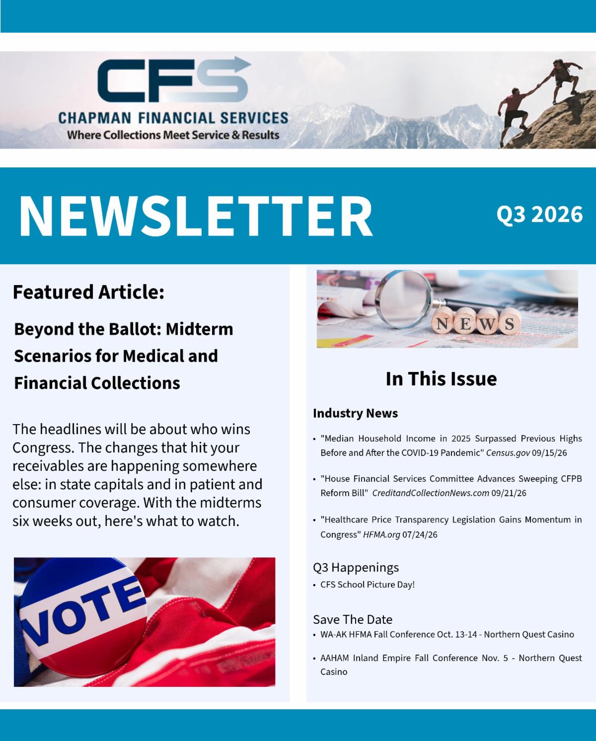 CFS Q3 2026 Newsletter cover. Click to read the full newsletter.