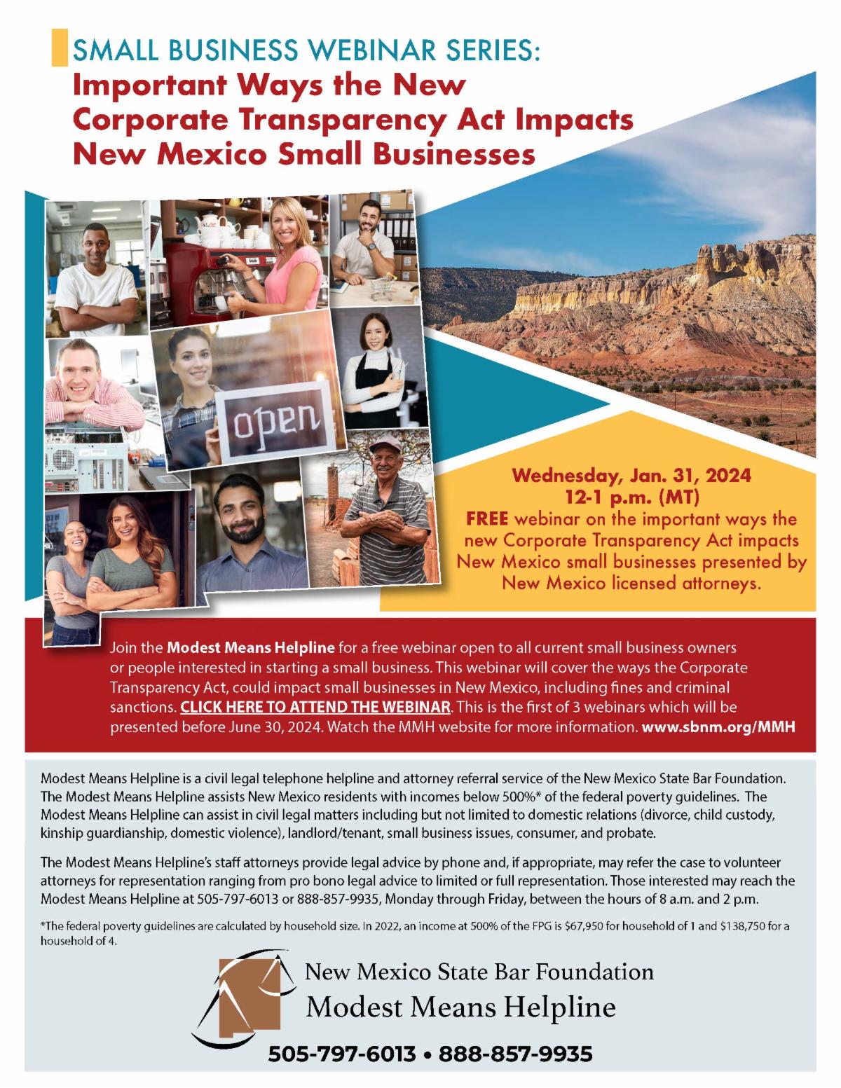 Free Small Business inar on Jan 31 Important Ways the New Corporate Transparency Act Impacts